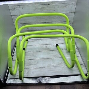 Agility Training Hurdles Set Fluorescent Green Speed Obstacles with Carry Bag